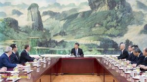 Chinese President Xi Jinping meets US trade officials