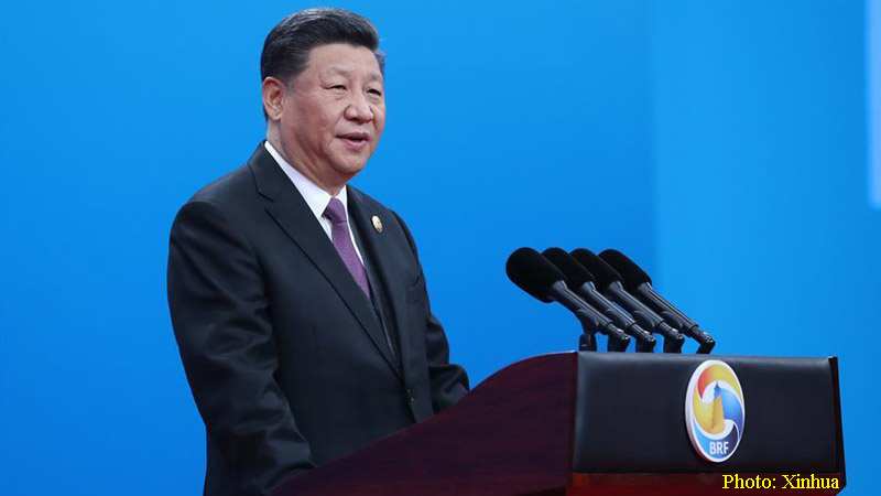 Chinese President Xi Jinping delivers a keynote speech at the opening ceremony of the Second Belt and Road Forum for International Cooperation in Beijing, capital of China, April 26, 2019