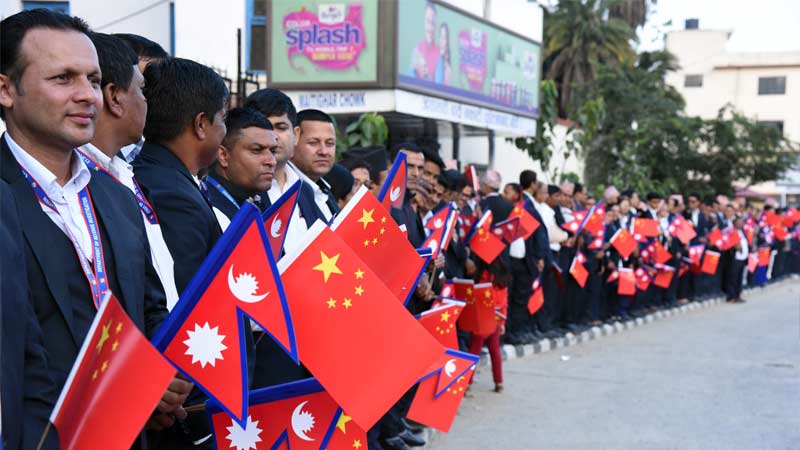 Nepalese People Welcoming Xi Jinping