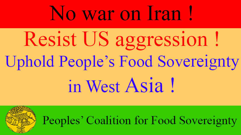 PCFS, war in iran, us, statement