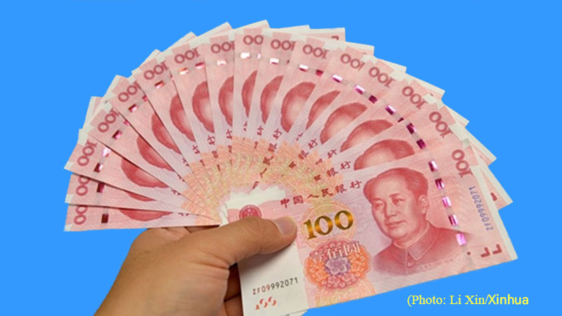 Digital yuan, chinese yuan, 100 notes,