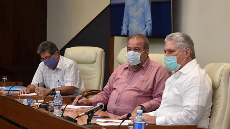 Cuban President Miguel Diaz Canel and Prime minister Marrero