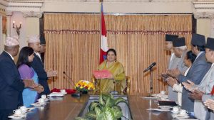Tharu Commission submits Report to President Bhandari