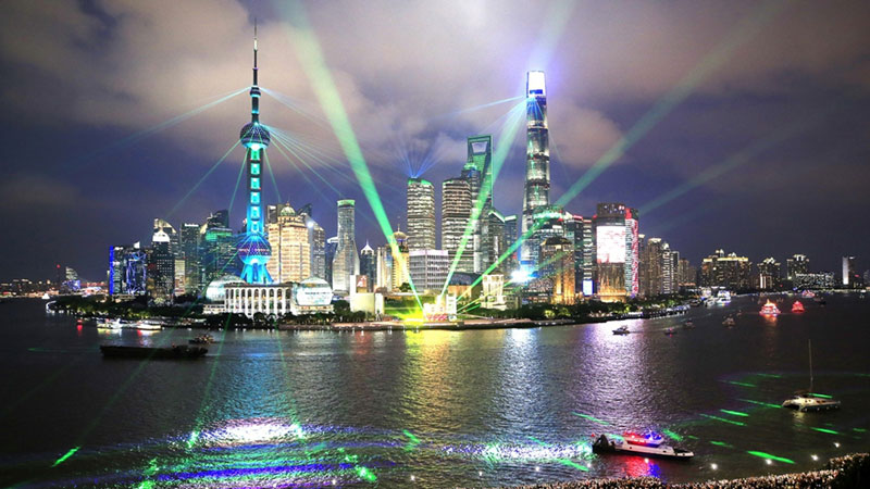 chinese city, city life, light, skyscrappers