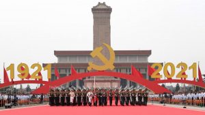 national flag raising ceremoney, china, cpc cnetennial,