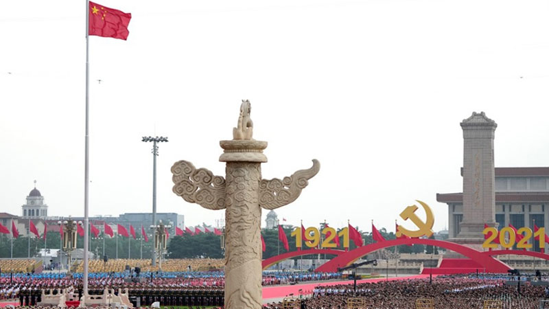 ceremony marking the centenary of CPC, Communist Party of China, Tian'anmen Square, China
