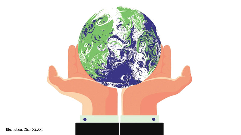 Climate Change, COP26, earth on hands