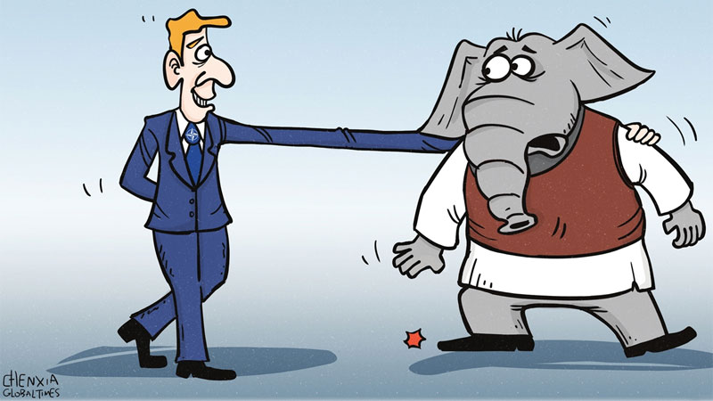 NATO, India, Illustration, Chen Xia,