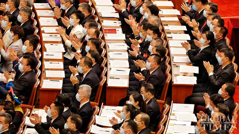 The 20th National Congress of the Communist Party of China (CPC) opens at the Great Hall of the People in Beijing on October 16, 2022. Photo: Li Hao/GT