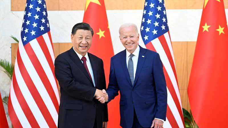 Chinese President Xi Jinping meets with US President Joe Biden on November 14, 2022 on the sidelines of the G20 Leaders' Summit in Bali, Indonesia. Photo: Xinhua