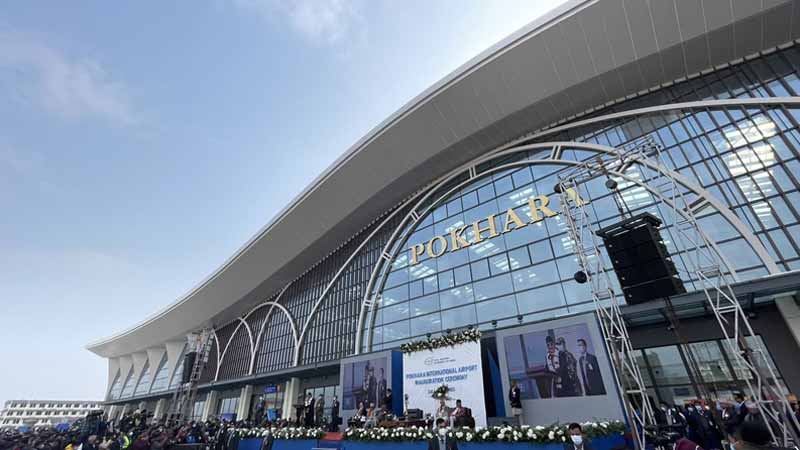 Pokhara International Airport is inaugurated on January 1, 2023. Photo: Embassy of China in Nepal