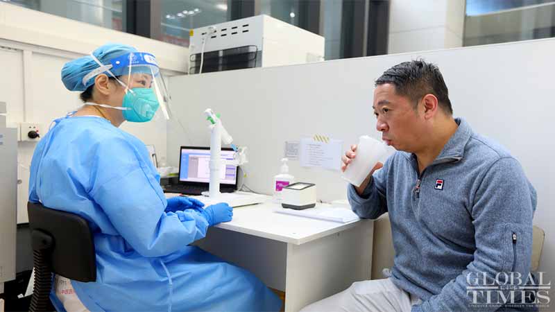 In Tianshan Traditional Chinese Medicine Hospital in Changning district, Shanghai, the Global Times reporter sees a group of residents receiving the vaccination on October 26, 2022. Photo: Chen Xia/GT