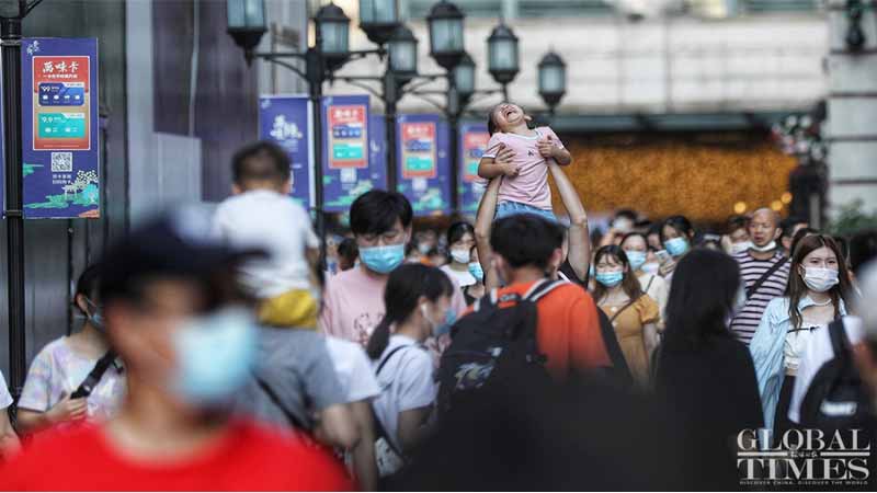 Wuhan reborn: Thanks to the steady progress made in containing the COVID-19 epidemic, life has fully returned to normal in Wuhan, the first city in China to be struck by COVID-19, Photo took on August 30, 2020 shows business streets are full of customers and residents enjoyed themselves in a variety of activities. Photo: Global Times