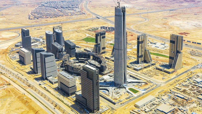 Aerial photo taken on July 19, 2022 shows the Central Business District project in Egypt's new administrative capital, which was constructed by China State Construction Engineering Corporation, in Cairo, Egypt. Photo: Xinhua