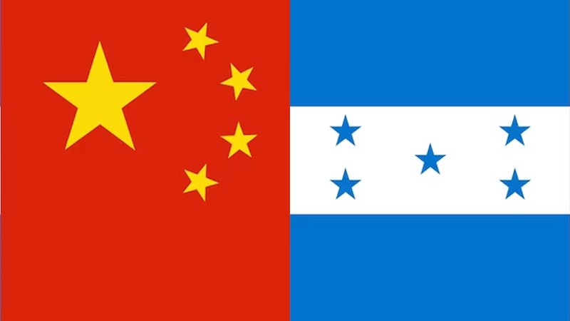 National flags of China, Honduras Photo: Wikipedia