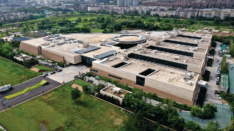 A photo taken by a drone shows the Zhengzhou Shang City Museum on July 26, 2022. [Photo/Xinhua]