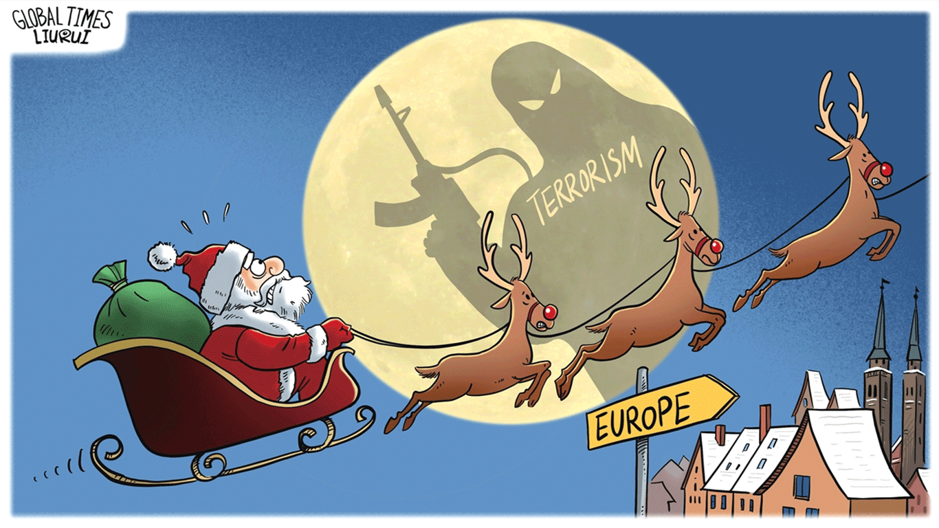 An uneasy Christmas. Illustration: Liu Rui/GT