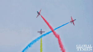 PLA Air Force’s Red Falcon Aerobatic Team arrives in Laos for first performance abroad