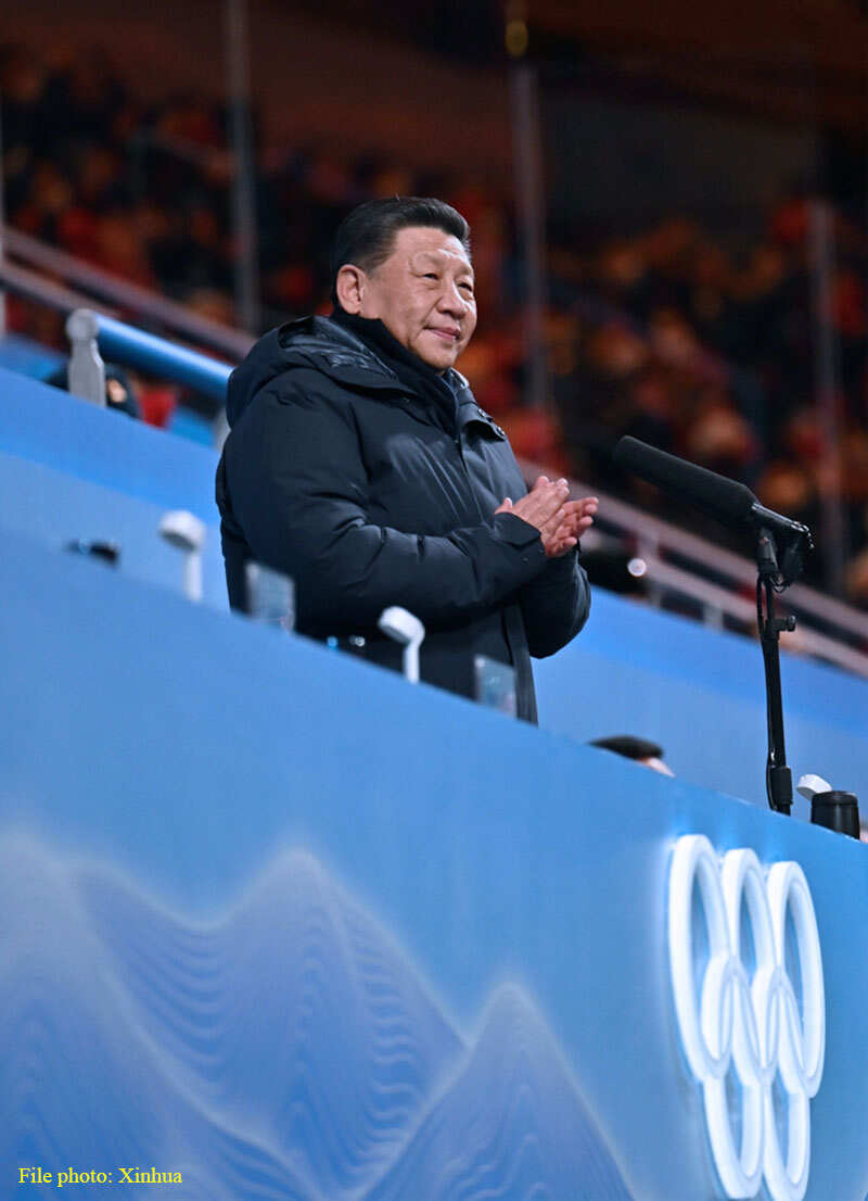 Chinese President Xi Jinping attends the opening ceremony of the Beijing 2022 Winter Olympic Games on February 4, 2022. Photo: Xinhua