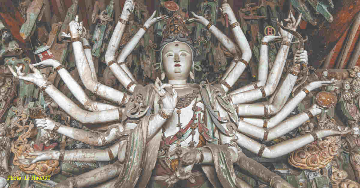 An intricate statue inside the Shuanglin Temple in Pingyao, North China’s Shanxi Province Photo: Li Hao/GT