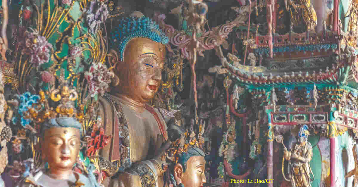 Buddha statues inside the Xiao Xi Tian Temple, a historical site from the Ming Dynasty (1368–1644), in Xixian county, North China’s Shanxi Province Photo: Li Hao/GT